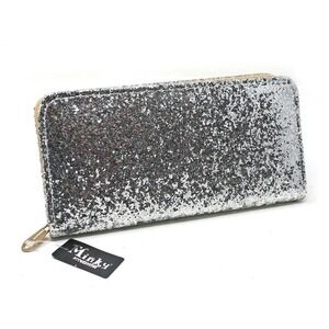 Silver Glitter Wallet Clutch -Glam Going Out, Evening, Party, Club Prom -Hey Viv
